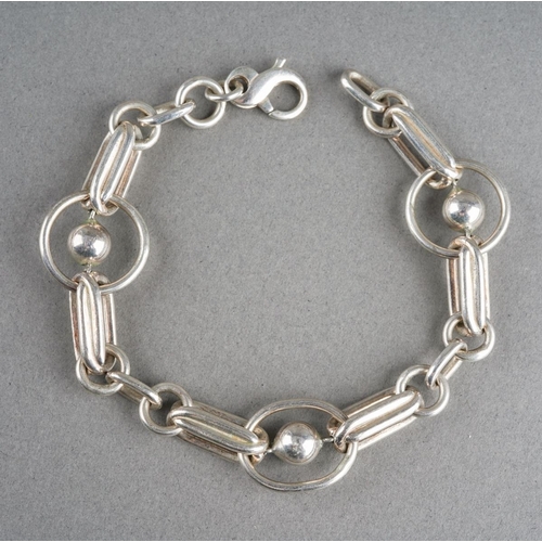 948 - A bracelet, stamped 925. Stamped 925, approx length 185mm, approx gross weight 21.81 gram.
