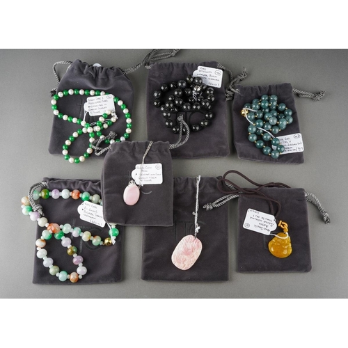 969 - A collection of TJC (Television Jewellery Channel) jadeite jewellery including Queen conch shell Pho... 