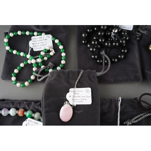 969 - A collection of TJC (Television Jewellery Channel) jadeite jewellery including Queen conch shell Pho... 