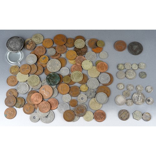 687 - Collection of Mix of UK & foriegn coins to include pre 1947 silver coins (16.5g approx), pre 1920 si... 