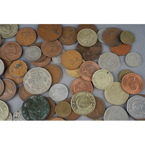 687 - Collection of Mix of UK & foriegn coins to include pre 1947 silver coins (16.5g approx), pre 1920 si... 