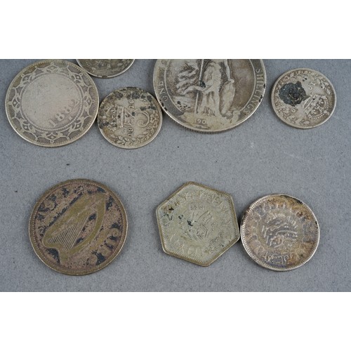 687 - Collection of Mix of UK & foriegn coins to include pre 1947 silver coins (16.5g approx), pre 1920 si... 