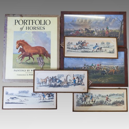 432 - A set of 4 19th century hand coloured hare coursing prints in gilt metal frames after R. Pollard ( i... 