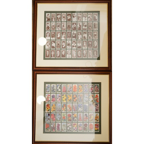 97 - Five frames of vintage and reproduction cigarette cards, including Wills Our King and Queen,nostalgi... 