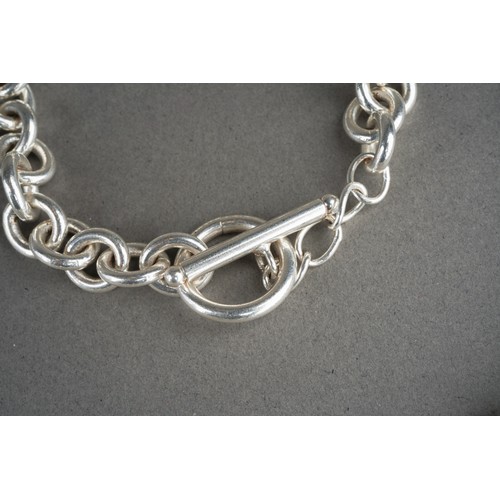 956A - White metal necklace and bracelet. Stamped Ster 925, approx lengths 430mm and 195mm, approx gross we... 
