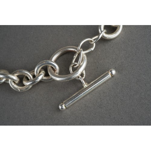 956A - White metal necklace and bracelet. Stamped Ster 925, approx lengths 430mm and 195mm, approx gross we... 