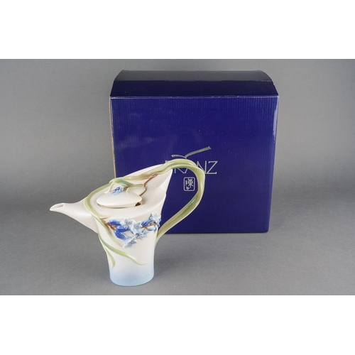 7 - A boxed Franz Porcelain Bluebell Teapot, FZ00876 [1]