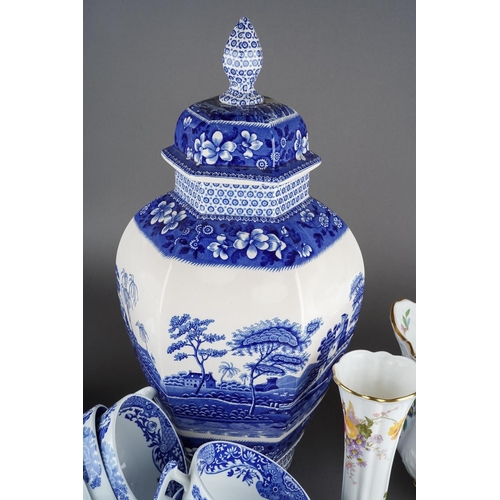 18 - Two boxes of tea and ornamental / giftwares, including four pieces of Royal Crown Derby 