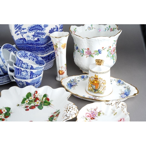 18 - Two boxes of tea and ornamental / giftwares, including four pieces of Royal Crown Derby 