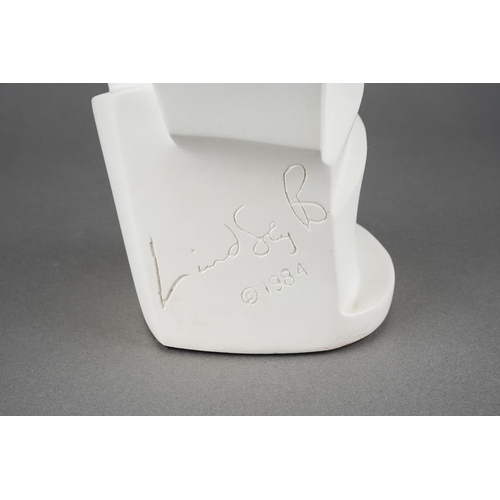 35 - A boxed 1984 Lindsey B (Balkweill) Irmguard white bust of a lady with red lips, impressed signature ... 