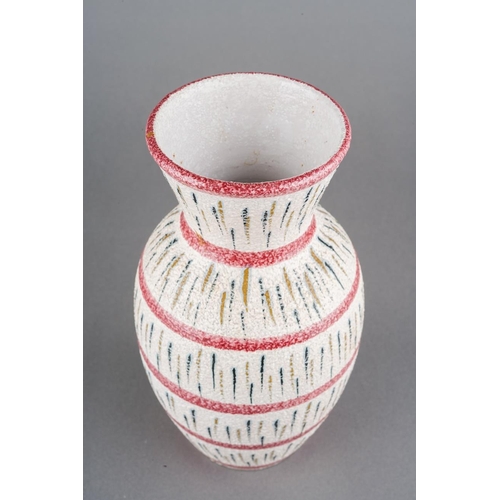 38 - A Fratelli Italian pottery vase, Fanciullacci, the textured glaze with vertical line decoration, sig... 