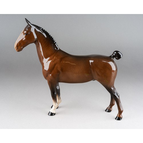 60 - A Beswick Hackney Horse, in brown gloss, model no. 1361, stamped to undeside [1]
