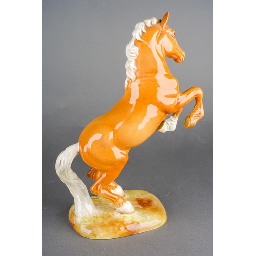 A Beswick Welsh Cob (Rearing), model no. 1014 in palomino gloss, first ...
