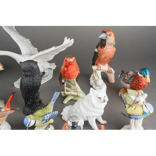 Collection of ceramic bird and animal figures, mostly Goebel to include ...