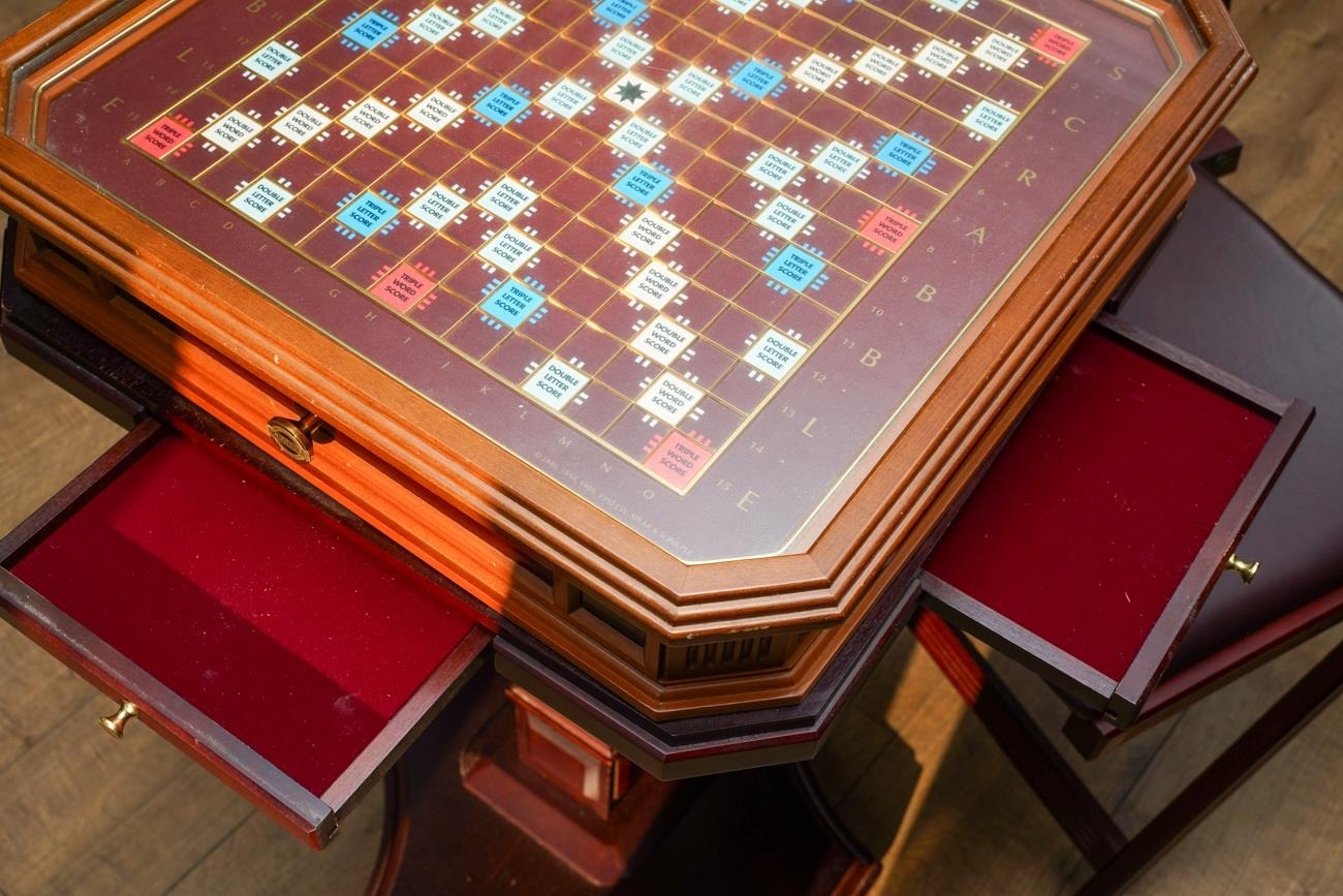 A Franklin Mint Collector's Edition Scrabble board on swivel mahogany ...