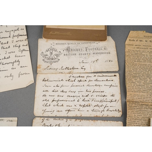 610 - Cricket / Naval Interest: a collection of letters, portrait photographs, an album of early 20th Cent... 