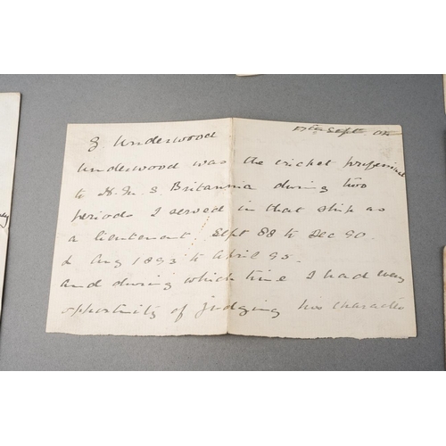 610 - Cricket / Naval Interest: a collection of letters, portrait photographs, an album of early 20th Cent... 