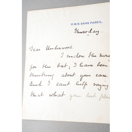 610 - Cricket / Naval Interest: a collection of letters, portrait photographs, an album of early 20th Cent... 