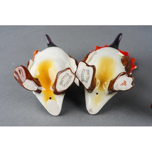 5 - A collection of Beswick birds to include a four piece penguin family and two ducks, tallest approxim... 