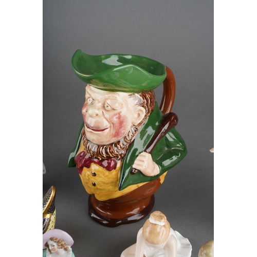 23 - A Foley Intarsio toby jug of a man holding a club, number 3460 and printed marks to base, glued repa... 
