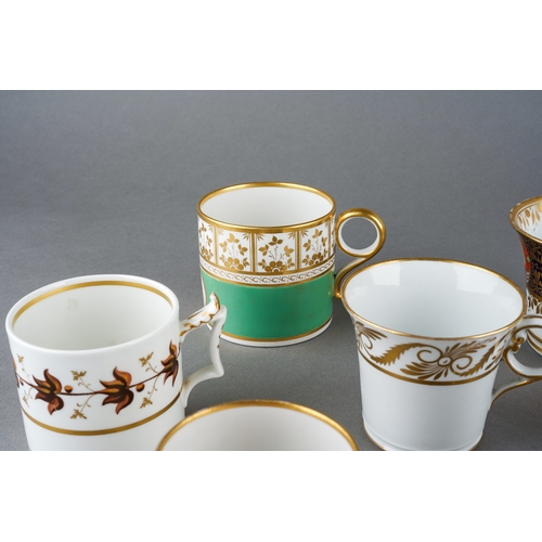 52 - A collection of nine various early 19th Century English porcelain coffee cans, circa 1810-1820s, to ... 
