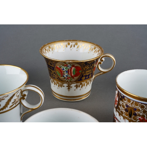 52 - A collection of nine various early 19th Century English porcelain coffee cans, circa 1810-1820s, to ... 