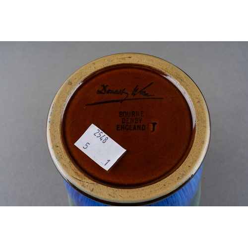 58 - Bourne Denby Danesby Ware urn shaped glazed electric blue vase, c.1930-1948 [1]