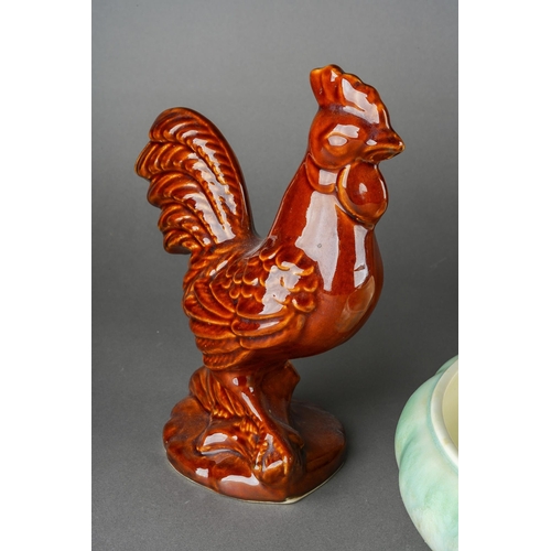 62 - A pair of Doulton Lambeth Silicon ware vases, impressed mark and numbered 1884, approx 18cm high tog... 