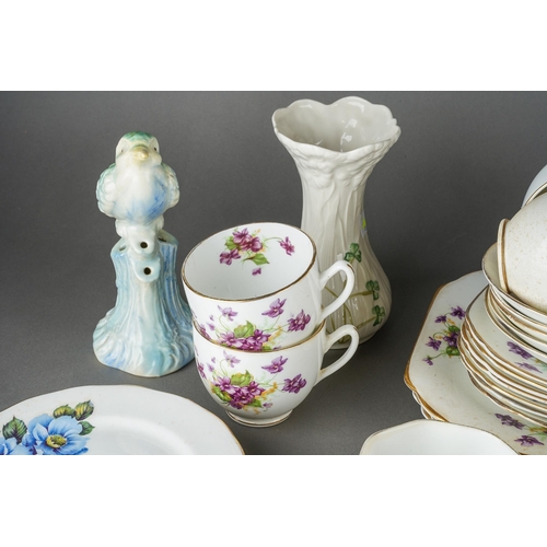 64 - Assorted part tea services including coffee set with coffee pot, a pair of cups and saucers, sugar b... 