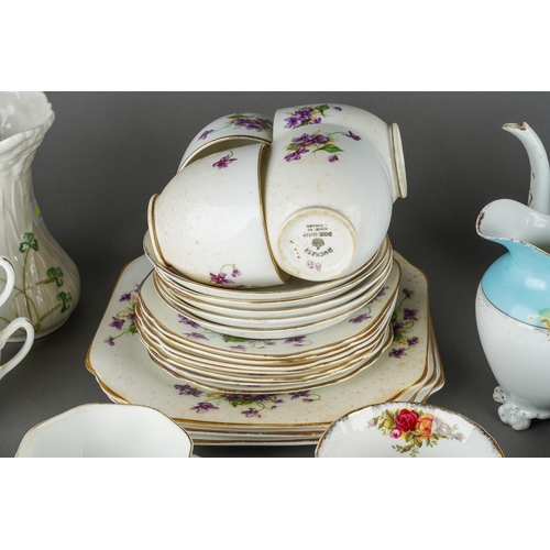 64 - Assorted part tea services including coffee set with coffee pot, a pair of cups and saucers, sugar b... 