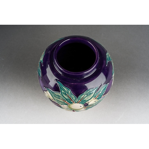 80 - A Moorcroft Snowberry squat vase [769/4], designed by Nicola Slaney, 2003 date cypher, printed and p... 
