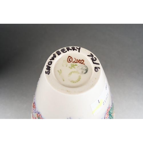 81 - A Moorcroft Snowberry [72/6] vase, designed by Nicola Slaney, 2003 date cypher, printed and painted ... 