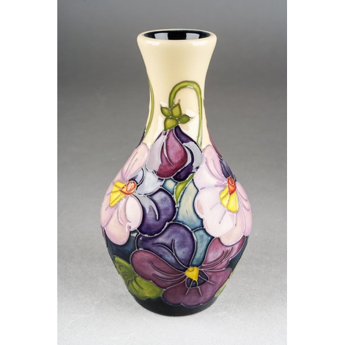 92 - A Moorcroft Tricolour 2015 Annual Club posy vase, designed by Rachel Bishop, released 2014, painted ... 
