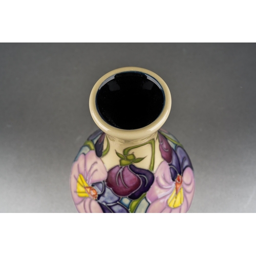 92 - A Moorcroft Tricolour 2015 Annual Club posy vase, designed by Rachel Bishop, released 2014, painted ... 