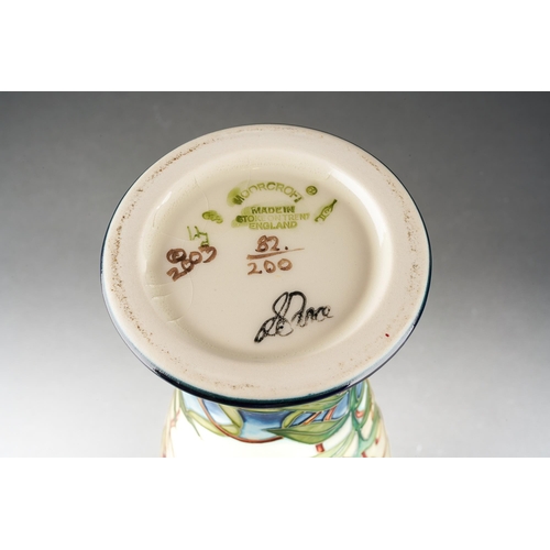 107 - A Moorcroft Party Piece elongated vase, designed by Sandra Dance, limited edition 82/200, 2003 date ... 