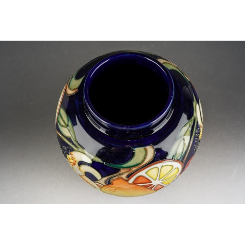 114 - A Moorcroft Lemons and Blossom [Mediterranean Collection] ginger jar and cover, designed by Emma Bos... 