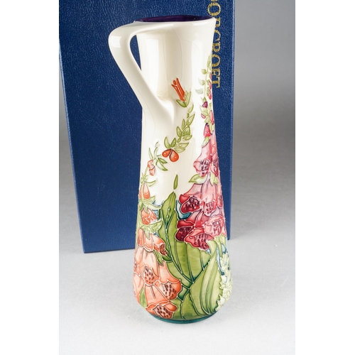 117 - A Moorcroft Amberwood elongated jug, designed by Rachel Bishop, 2002 date code, printed and painted ... 