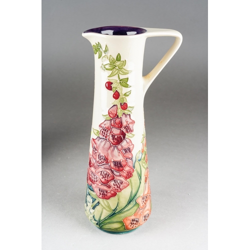 117 - A Moorcroft Amberwood elongated jug, designed by Rachel Bishop, 2002 date code, printed and painted ... 