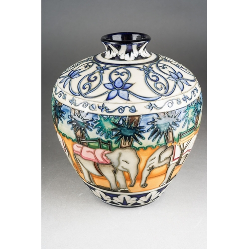 120 - A Moorcroft Kerala vase decorated with Elephants, designed by Beverley Wilkes, limited edition 55/40... 