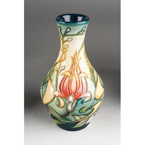 121 - A Moorcroft Anemone squat vase, cobalt blue ground, 1999 date code cypher, printed and painted marks... 