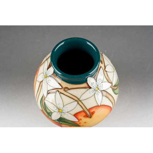 123 - A Moorcroft Oranges Blossom vase, designed by Rachel Bishop, 2010 date cypher, printed and painted m... 