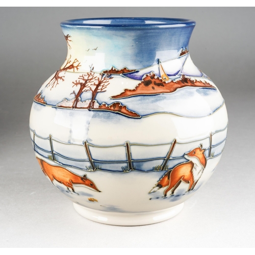 127 - A Moorcroft Woodside Farm squat vase, 2000 date cypher, printed and painted marks, WM initials., app... 