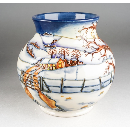 127 - A Moorcroft Woodside Farm squat vase, 2000 date cypher, printed and painted marks, WM initials., app... 