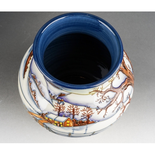 127 - A Moorcroft Woodside Farm squat vase, 2000 date cypher, printed and painted marks, WM initials., app... 