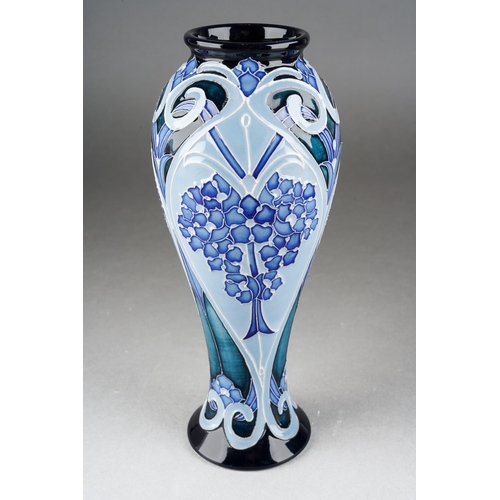 129 - A Moorcroft Forget-me-Knot blue baluster vase, designed by Kerry Goodwin, 2012 date cypher, printed ... 
