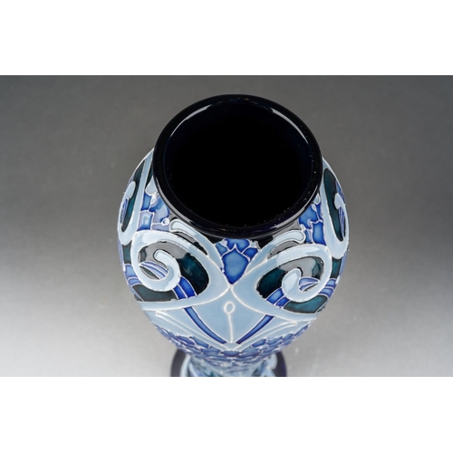 129 - A Moorcroft Forget-me-Knot blue baluster vase, designed by Kerry Goodwin, 2012 date cypher, printed ... 