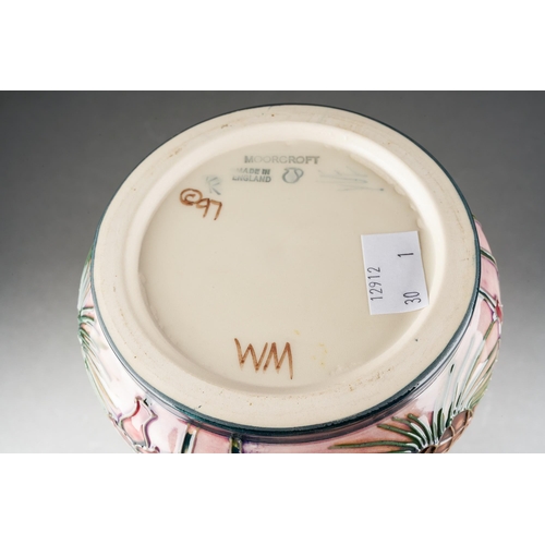 133 - A Moorcroft Furzey Hill large baluster vase, designed by Rachel Bishop, 1999 date cypher, WM initial... 