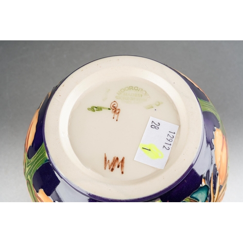 136 - A Moorcroft Burdock squat vase, designed by Philip Gibson, 2000 date cypher, WM initials, printed an... 