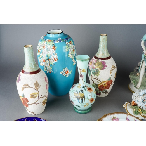 143 - A box of 19th and 20th century ceramics and glassware, including a Royal Doulton bone china Oriental... 