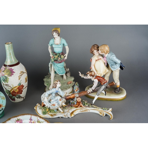 143 - A box of 19th and 20th century ceramics and glassware, including a Royal Doulton bone china Oriental... 